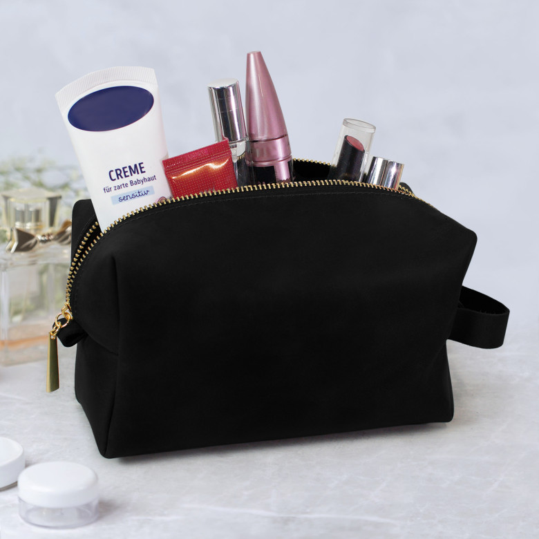 Косметичка з натуральної шкіри«Pack’n’Go» чорна small