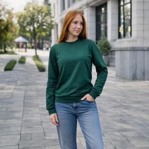 Класичний жіночий світшот, зелений