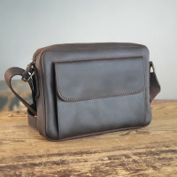 Чоловіша шкіряна сумка крос-боді GS 19*25*5 см коричнева